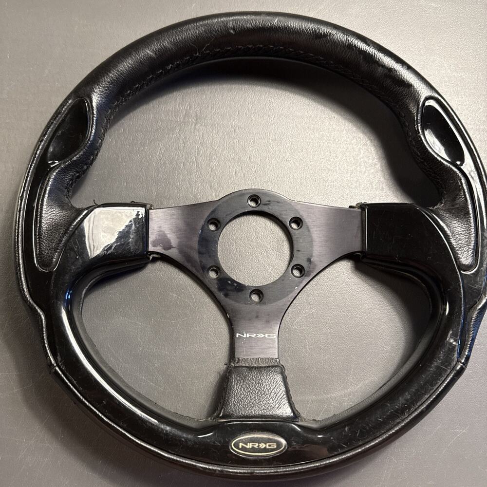 NRG Pilota Steering Wheel 320mm Black Leather no horn button RST-001b